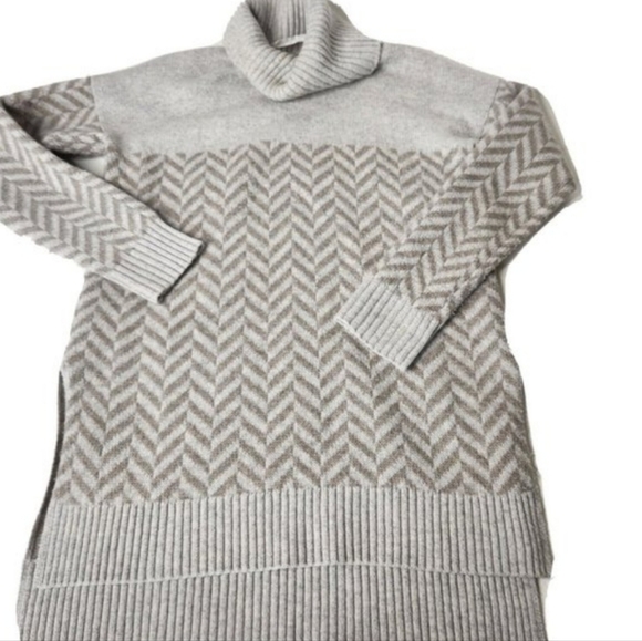 Athleta Women's Size XS Ridgecrest Sweater Chevron Turtleneck Cashmere B… - Picture 2 of 8